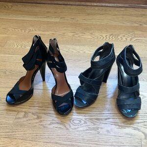 Calvin Klein Black & Dark Gray Strappy Heels Bundle-size 8.5M